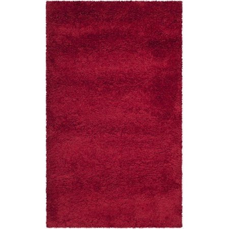 SAFAVIEH 5 ft. 1 in. x 5 ft. 1 in. Square Red Milan Shag Rug SG180-4040-5SQ